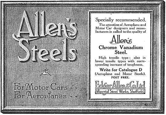 Edgar Allen & Co - Chrome Vanadium Steel For Aeroplane Mfg       