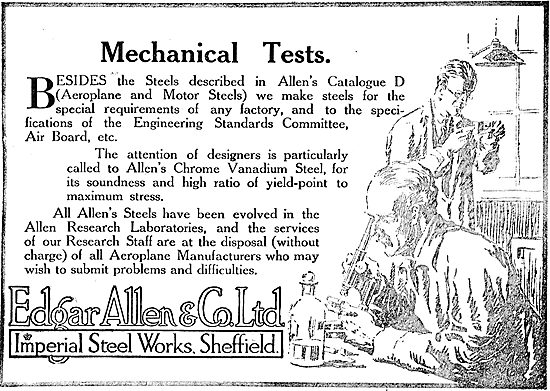 Edgar Allen & Co - Special Steels For Aircraft Constructors      