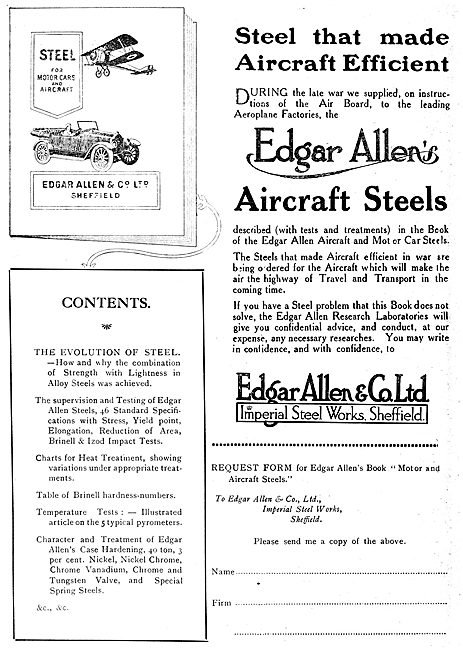 Edgar Allen & Co - Steels For Aircraft                           