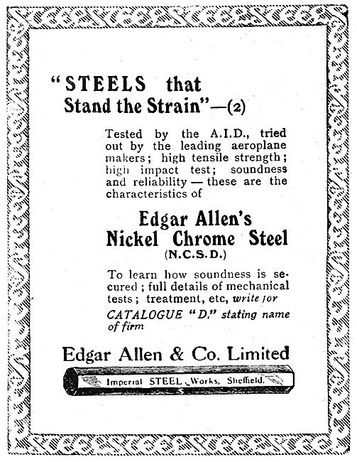 Edgar Allen & Co - Steels For Aircraft                           