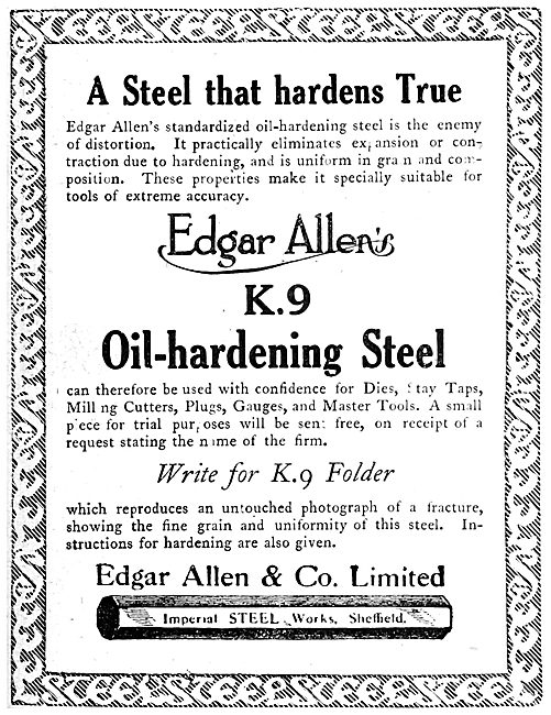 Edgar Allen & Co - K.9 Oil-Hardening Steel                       