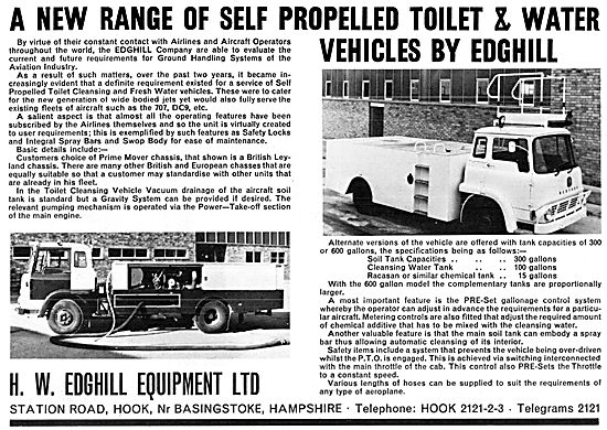 Edghill Self Propelled Toilet & Water Vehicles 1974              