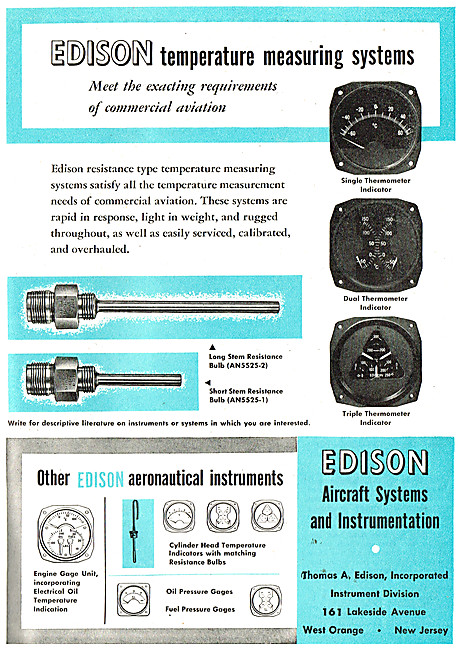 Edison Temperature Measuring Systems                             