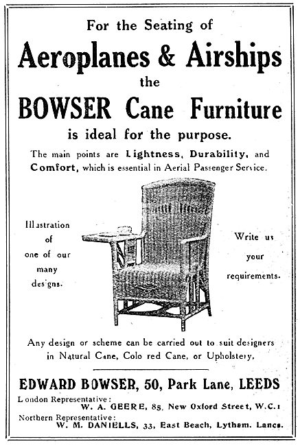 Edward Bowser Cane Seating For Aircraft                          