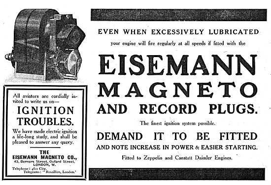 Eisemann Aero Engine Magnetos & Spark Plugs                      