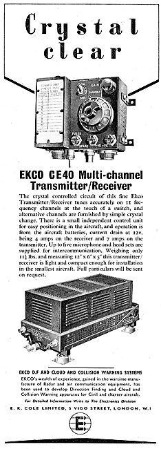 EKCO CE 40 Multi-Channel Transmitter / Receiver. 1950            