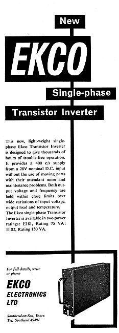 Ekco Single Phase Transistor Inverter For Aircraft               