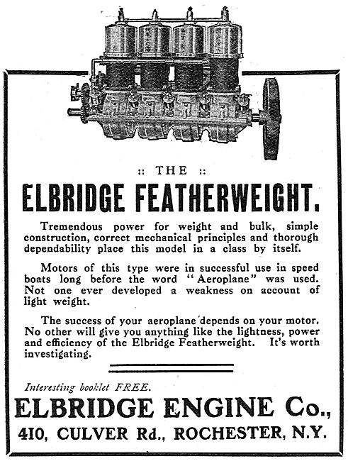 Elbridge Featherweight Aero Engine - Culver Rd, Rochester. N.Y.  