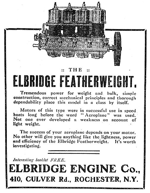 Eldridge Engine Co Culver Rd Rochester NY. Aero Engines          