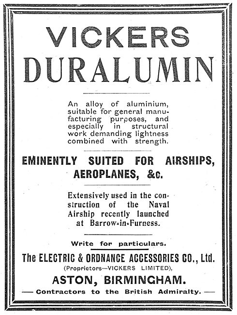 Electric & Ordnance : Vickers Duralumin                          