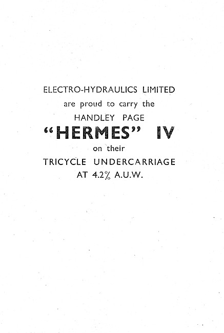 Electro-Hydraulics Landing Gear & Hydraulic Equipment            