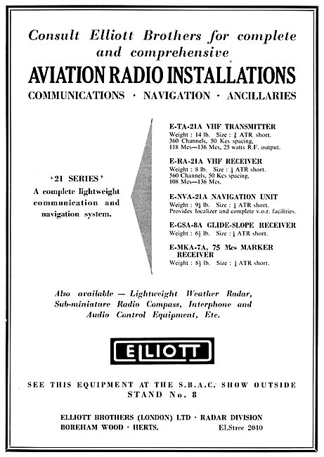 Elliott Brothers 21 Series Aircraft Radio Installations          