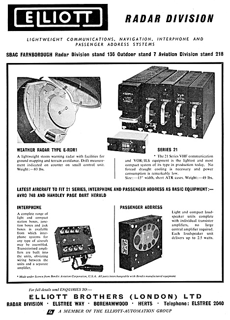 Elliottt Brothers. Elliott-Automation. Radar                     