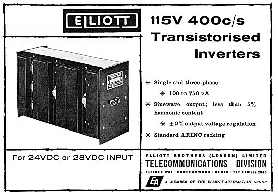 Elliott Brothers 115V 400 C/S Transistorised Inverters           