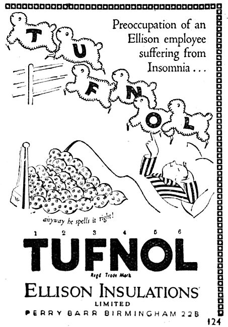 Ellison Insulations - Tufnol 1943 Advert                         
