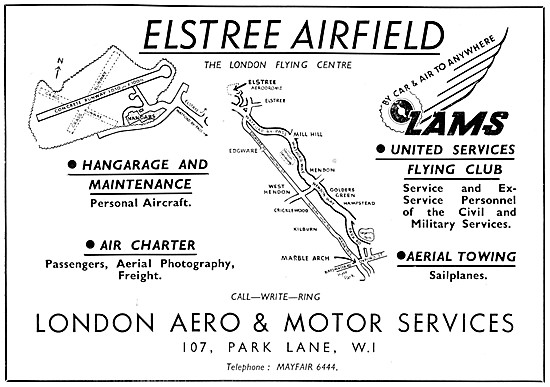 LAMS. London Aero & Motor Services Elstree                       