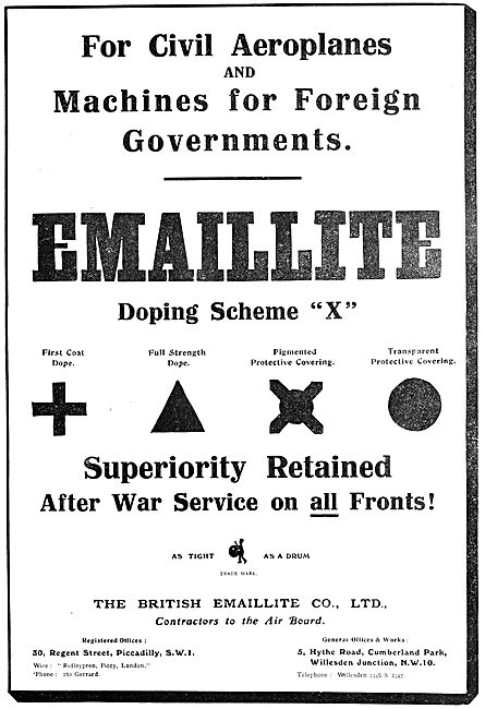 Emaillite Doping Schemes For Aeroplanes & Airships               