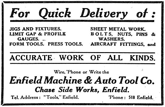 Enfield Machine & Auto Tool Company. Jigs, Fixtures & Sheet Metal