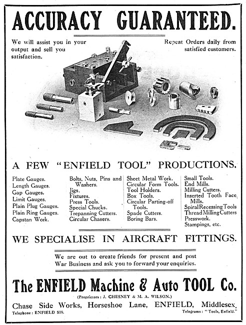 Enfield Machine & Auto Tool Company. Jigs, Fixtures & Sheet Metal