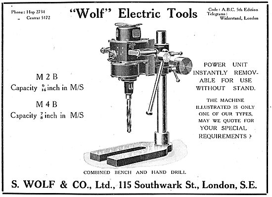 S.Wolf & Co Electric Drills & Tools For The Aircraft Industry    