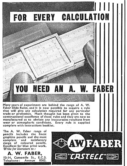 Faber Slide Rule For Aircraft Designers - Castell                