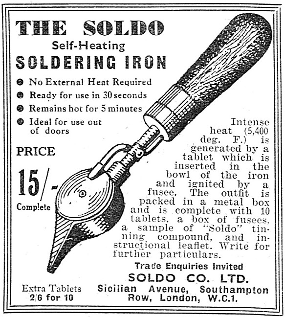 Soldo Self-Heating Soldering Iron 1938                           