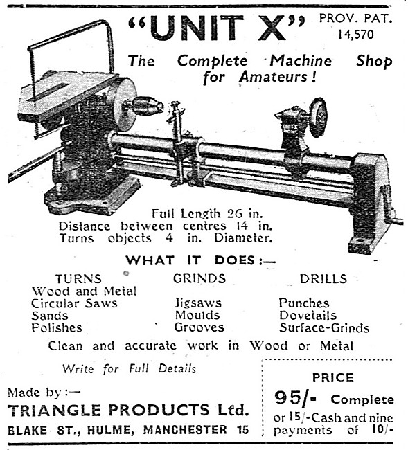 Triangle Products. Unit X Miniature Lathe                        