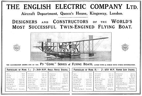 English Electric P5 Cork Flying Boats                            