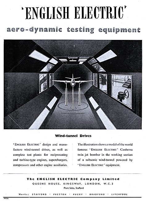 English Electric Aerodynamic Test Equipment - Wind Tunnel        