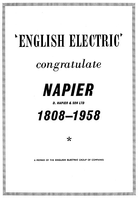 English Electric Congratulate Napier                             