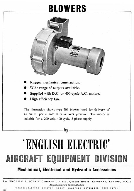English Electric 704 Blower                                      