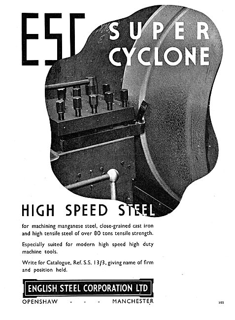 ESC English Steel Super Cyclone High Speed Steel 1939            