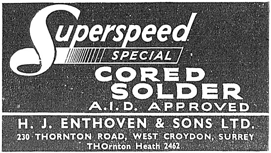 H.J.Enthoven - Superspeed Cored Solder                           