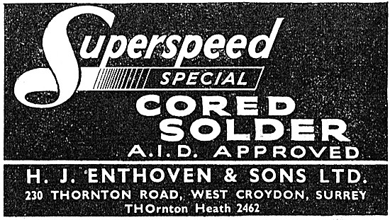 H.J.Enthoven - Superspeed Cored Solder                           