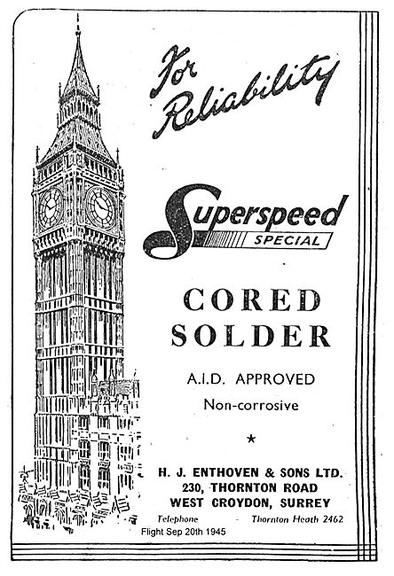 Enthoven Superspeed Special Cored Solder                         