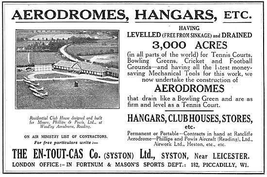 En-Tout-Cas Aerodromes & Hangars For Woodley Aerodrome           