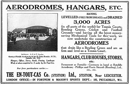 En-Tout-Cas Aerodromes & Hangars For Ratcliffe Aerodrome         