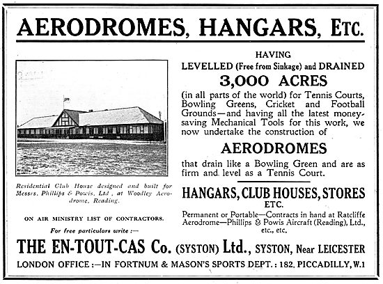 En-Tout-Cas Aerodromes & Hangars - Phillips & Powis Reading      