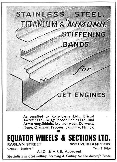 Equator Wheels & Sections - Nimonic Stiffening Bands             