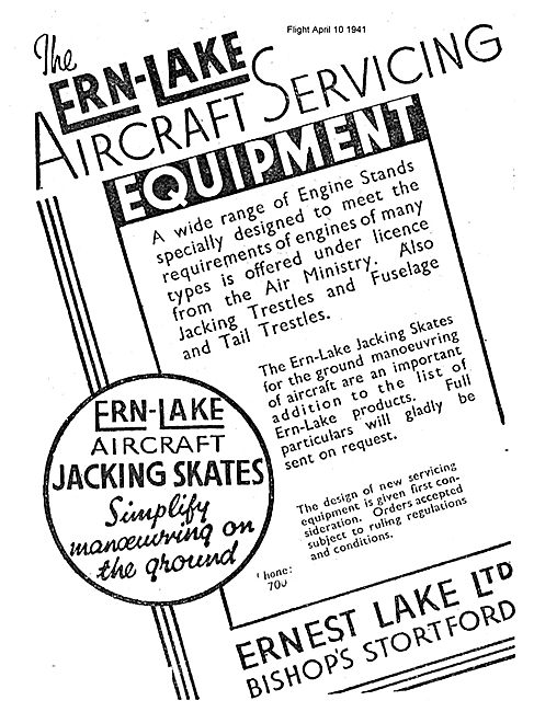 Ernest Lake. ERN-LAKE Aero Engine Stands                         