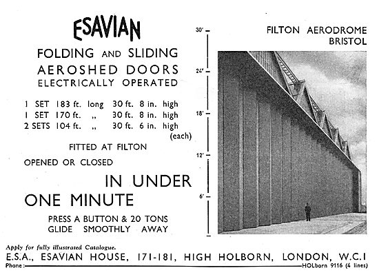 Esavian Hangar Doors - Folding, Sliding, Electrically Operated   