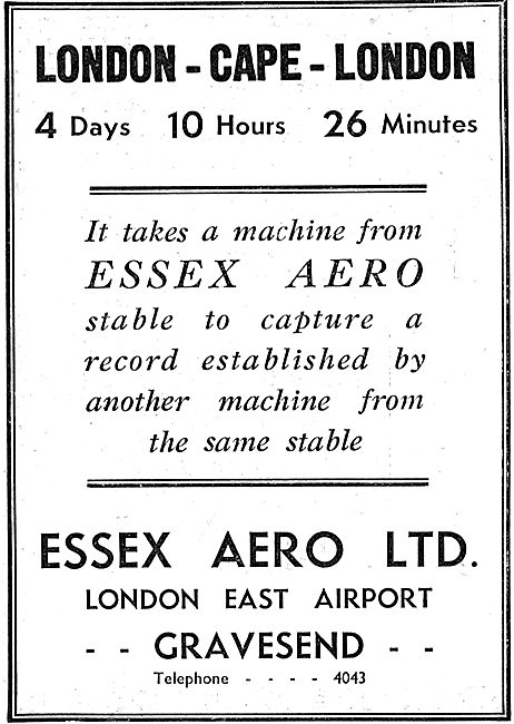 Essex Aero Aeronautical Engineers Gravesend. London East Airport 