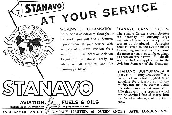 Esso Stanavo Aviation Fuel & Oil                                 