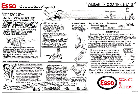 Esso Aviation Fuels & Lubricants. Wren Cartoon                   