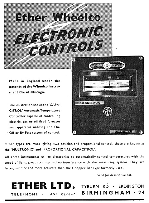 Ether Wheeloc Electronic Controls 1952                           