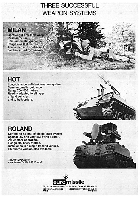 Euro Missile Milan Hot Roland 1974                               