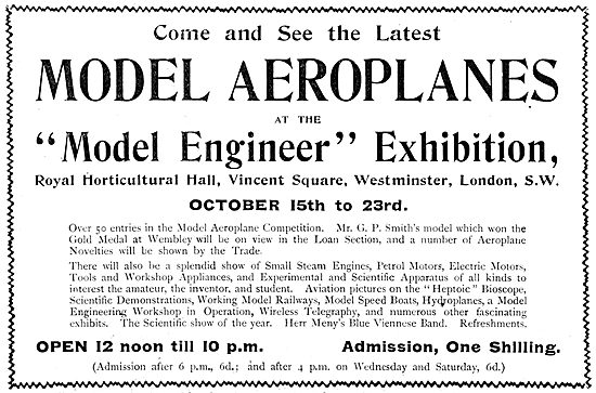 Model Engineer Exhibition 1909. Vincent Square Westminster       