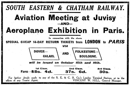 Juvisy Aviation Meeting With The South Eastern & Chatham Railway 