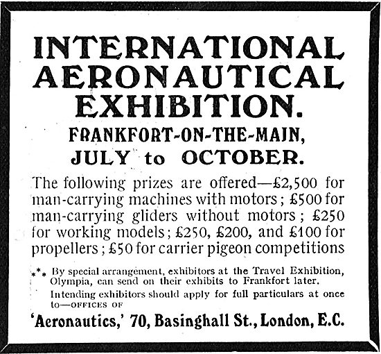 International Aeronautical Exhibition Frankfort-On-The-Main 1909 