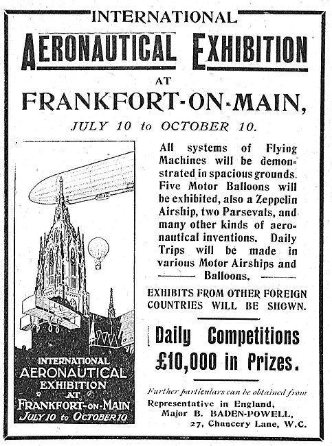 International Aeronautical Exhibition Frankfurt-On-Main Jul 1909 